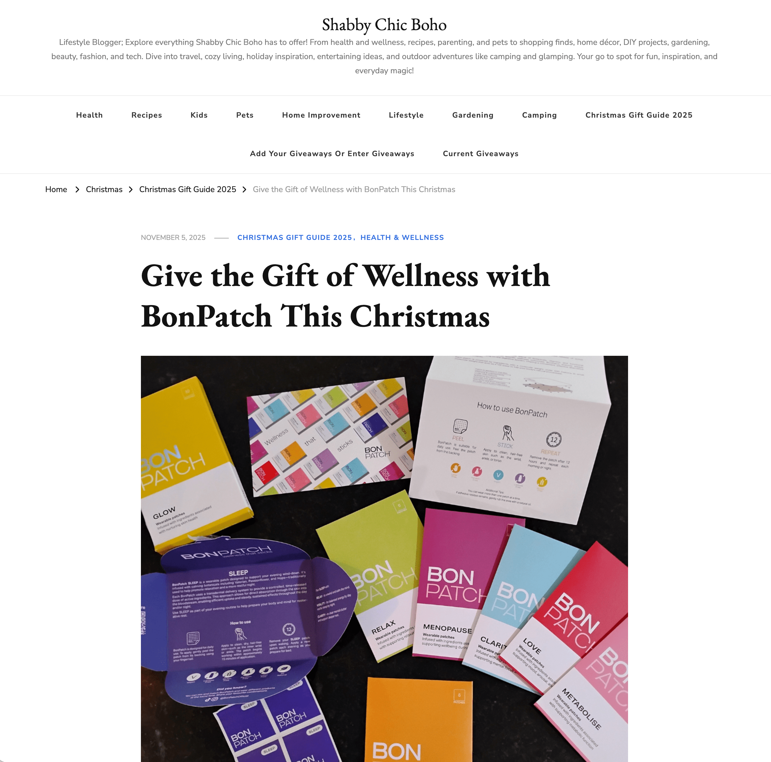 Shabby Chic Boho: Give the Gift of Wellness with BonPatch This Christmas