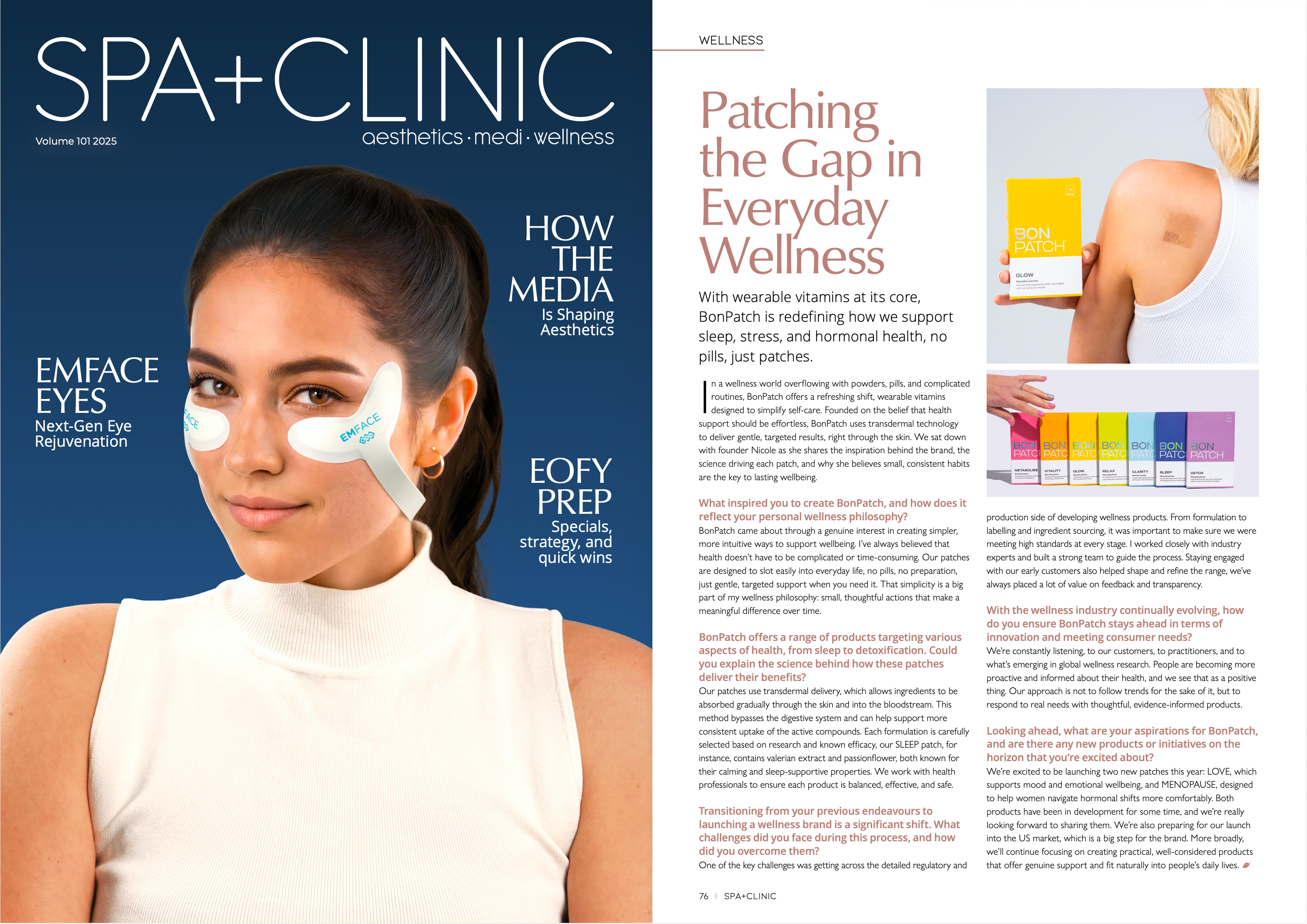 SPA+CLINIC Magazine:  Patching the Gap in Everyday Wellness