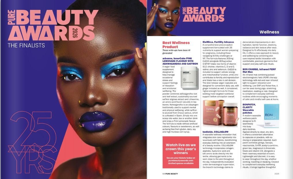 BonPatch CLARITY named Finalist in the 2026 Pure Beauty Awards - BonWellness | US