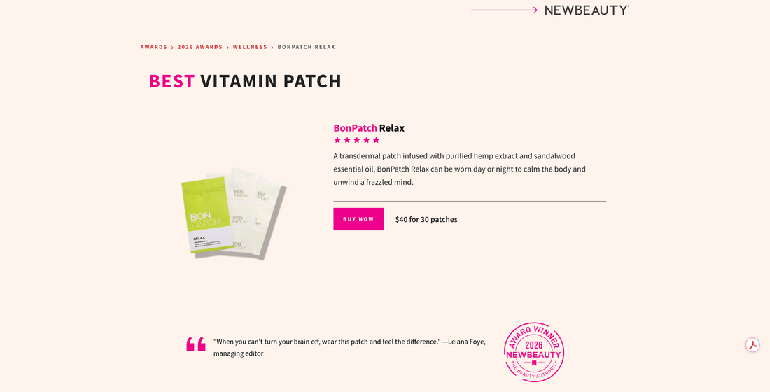 New Beauty - BonPatch RELAX awarded Best Vitamin Patch - BonWellness | US