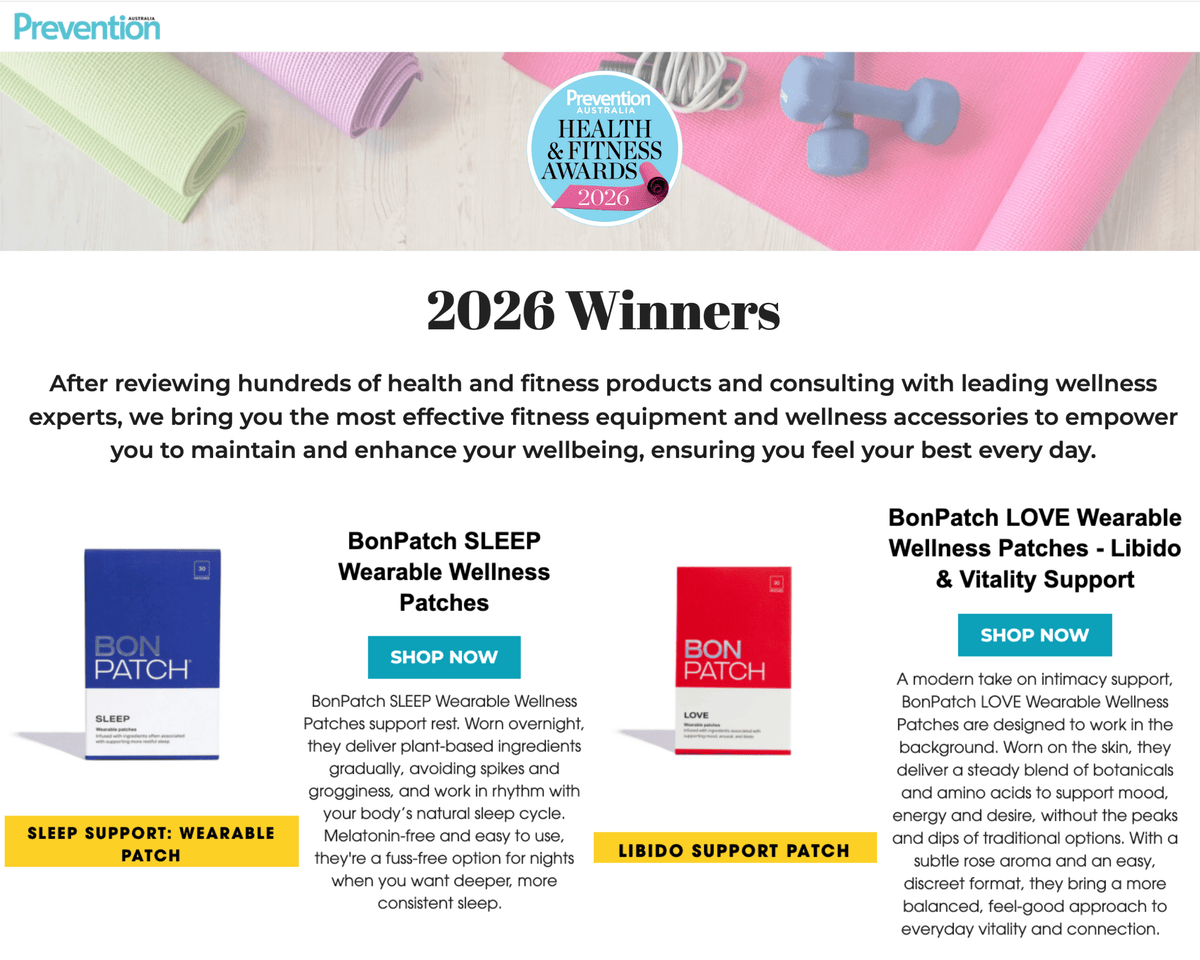 Prevention Magazine: BonPatch SLEEP and LOVE Awarded Health & Fitness Award Winners 2026 - BonWellness | US
