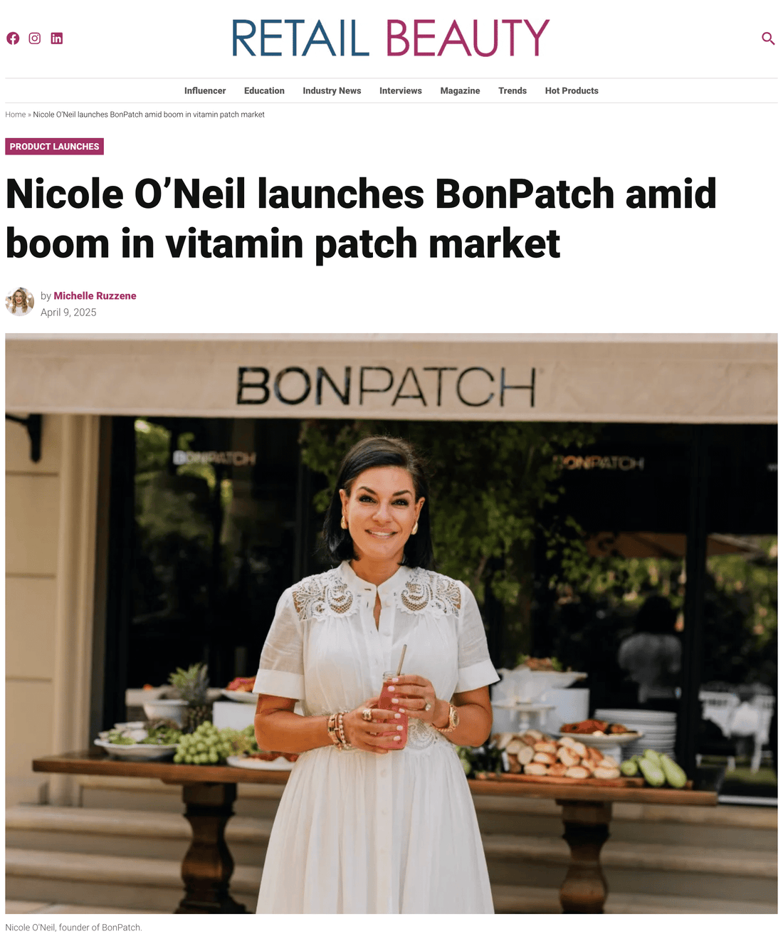 Retail Beauty: Nicole O'Neil launches BonPatch - BonWellness | US